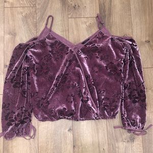 Off the shoulder Velvet Guess Long sleeve